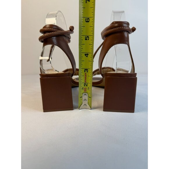 Vince Camuto Vernisa Women's Size 6.5M Cognac Ankle Wrap Heeled Sandal - Picture 9 of 12
